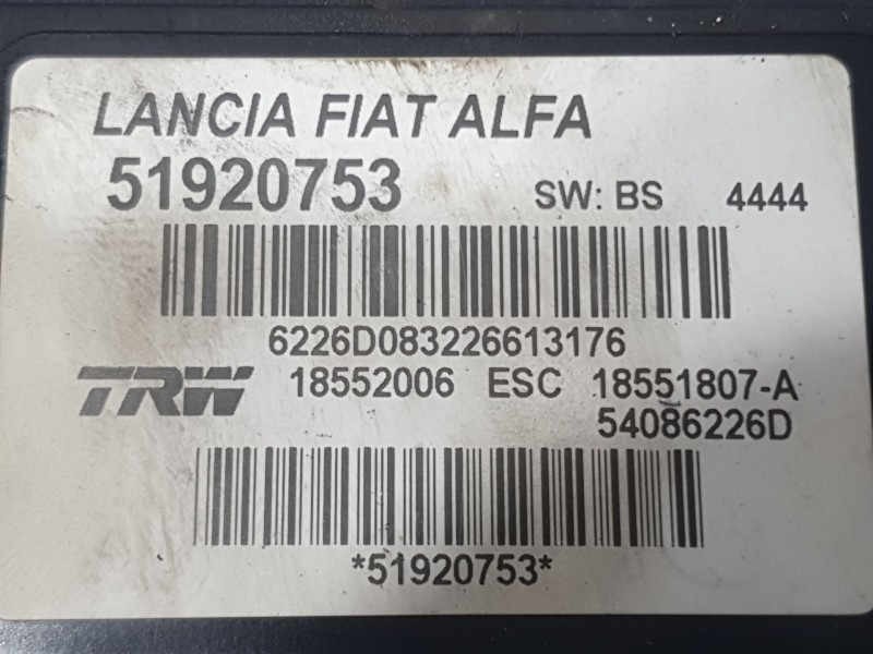 Recambio de abs para fiat 500l (351_, 352_) 1.4 (199lyb1b) referencia OEM IAM 51920753 18552006 TRW