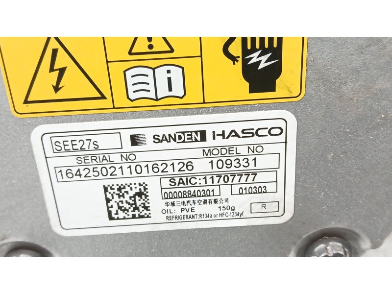 Recambio de compresor aire acondicionado para mg mg 3 (5lfp) mg3 1.5 referencia OEM IAM 11707777 SANDEN SEE27S