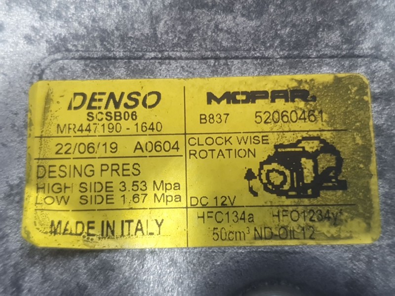 Recambio de compresor aire acondicionado para fiat panda (312_, 319_) 1.2 (312pxa1a) referencia OEM IAM 52060461 MR447190 DENSO