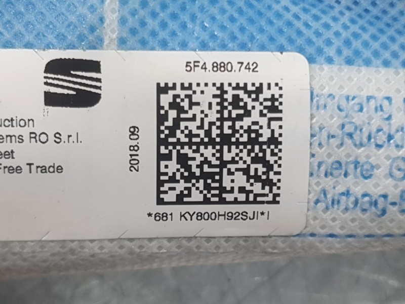 Recambio de airbag cortina delantero derecho para seat leon st (5f8) 1.5 tsi referencia OEM IAM 5F4880742  