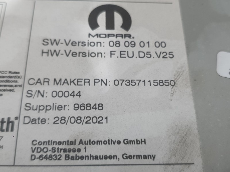 Recambio de sistema audio / radio para fiat doblo cargo (263_) 1.3 d multijet (263wxu1a) referencia OEM IAM 7357115850 96848 MOP