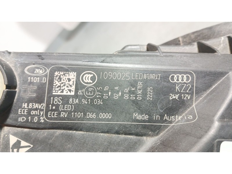 Recambio de faro derecho para audi q3 sportback (f3n) 45 tfsi e referencia OEM IAM 83A941034 LED I090025