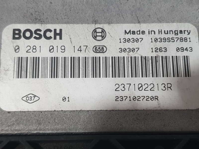 Recambio de centralita motor uce para dacia lodgy (js_) 1.5 dci referencia OEM IAM 237102213R 0281019147 BOSCH