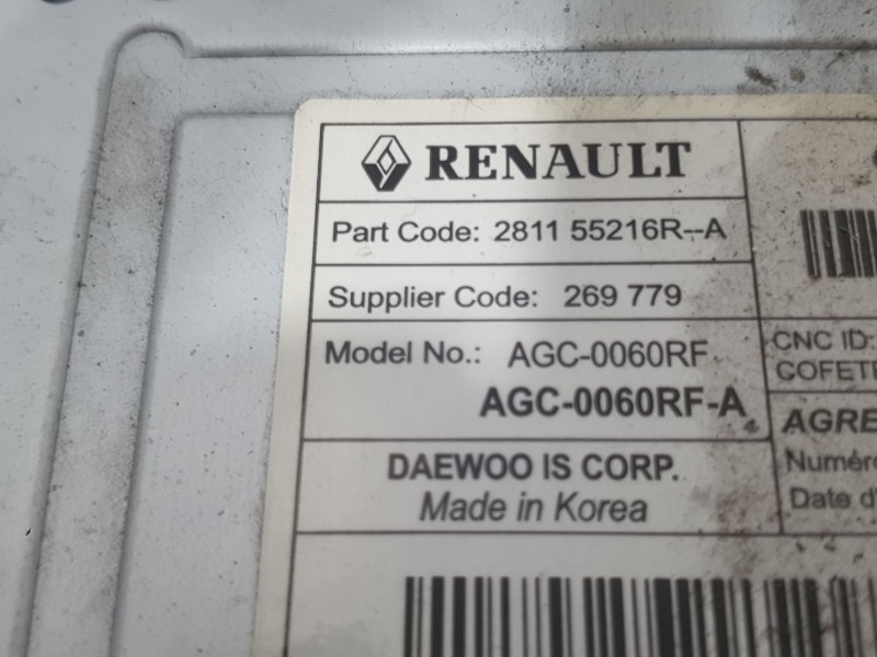 Recambio de sistema audio / radio cd para dacia lodgy (js_) 1.5 dci referencia OEM IAM 281155216R 269779 DAEWOO