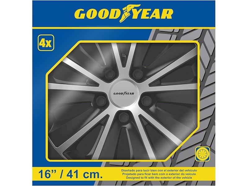 Recambio de juego tapacubos para universal accesorio - referencia OEM IAM GOD9055 GOODYEAR 16´´ MONACO BICOLOR