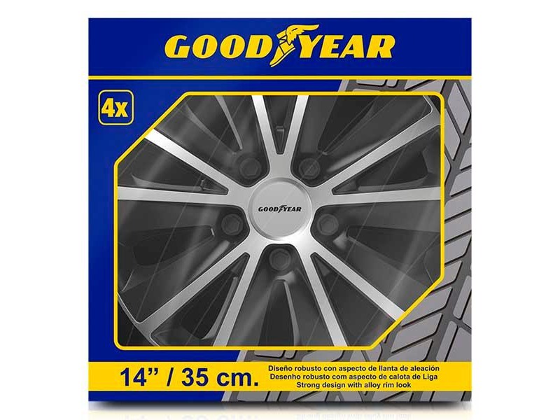 Recambio de juego tapacubos para universal accesorio - referencia OEM IAM GOD9053 GOODYEAR 14´´ MONACO BICOLOR