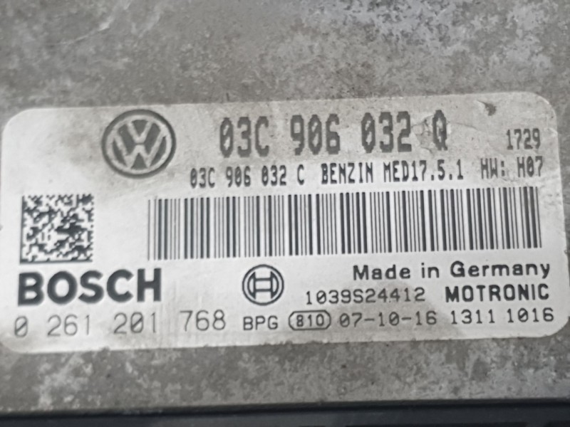 Recambio de centralita motor uce para volkswagen golf v (1k1) 1.4 tsi referencia OEM IAM 03C906032Q 0261201768 BOSCH