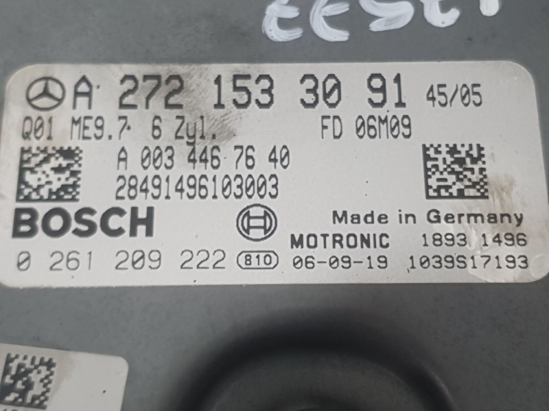 Recambio de centralita motor uce para mercedes-benz clase e (w211) e 280 (211.054) referencia OEM IAM A2721533091 0261209222 BOS