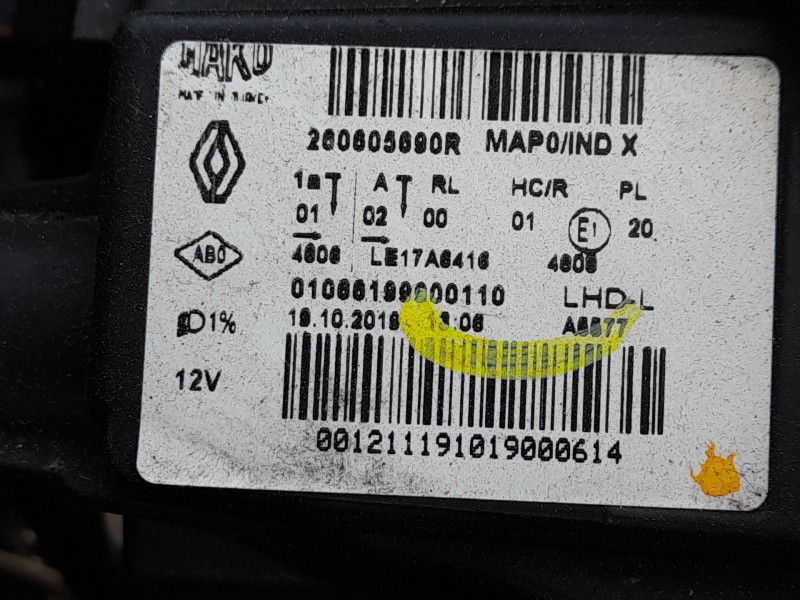 Recambio de faro izquierdo para renault clio v (b7_) 1.0 tce 100 (b7mt) referencia OEM IAM 260609987R  