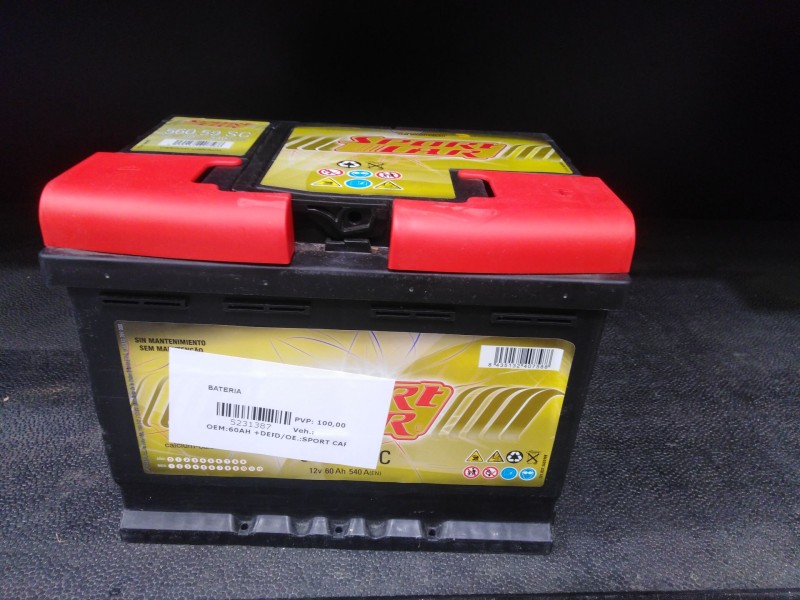 Recambio de bateria para universal accesorio - referencia OEM IAM 60AH +DER 540A SPORT CAR 60AH +DER 540A