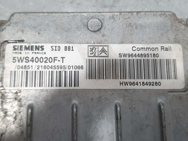 Recambio de centralita motor uce para peugeot 307 (3a/c) 2.0 hdi 90 referencia OEM IAM 9644895180 5WS40020FT SIEMENS