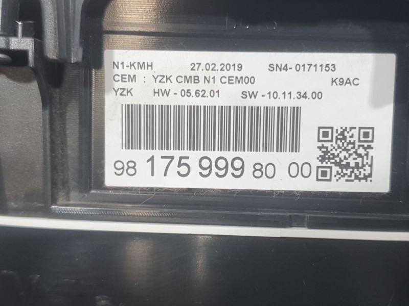 Recambio de cuadro instrumentos para citroën berlingo furgoneta/monovolumen (k9) 1.6 bluehdi 75 referencia OEM IAM 9817599980  