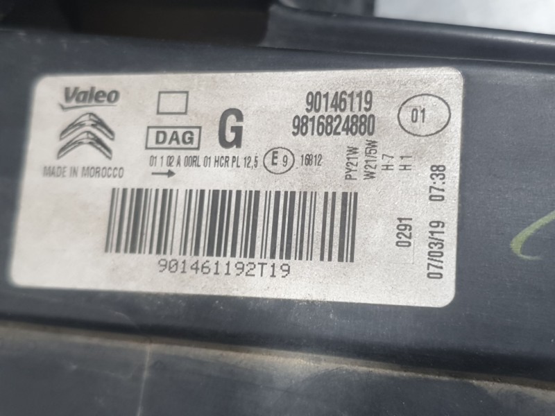 Recambio de faro izquierdo para citroën berlingo furgoneta/monovolumen (k9) 1.6 bluehdi 75 referencia OEM IAM 9816824880 9014611