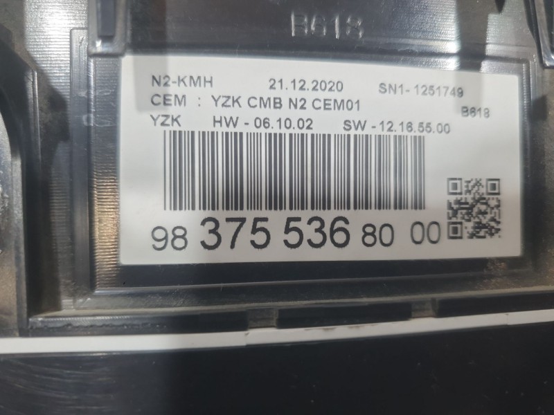 Recambio de cuadro instrumentos para citroën c3 iii (sx) 1.2 puretech 82 referencia OEM IAM 9837553680  