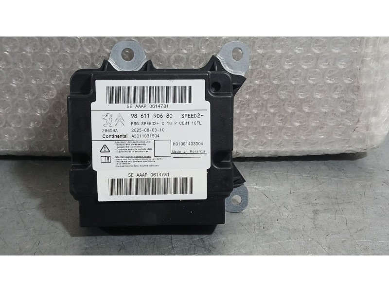 Recambio de centralita airbag para citroën berlingo furgoneta/monovolumen (b9) puretech 110 referencia OEM IAM 9861190680 CONTIN