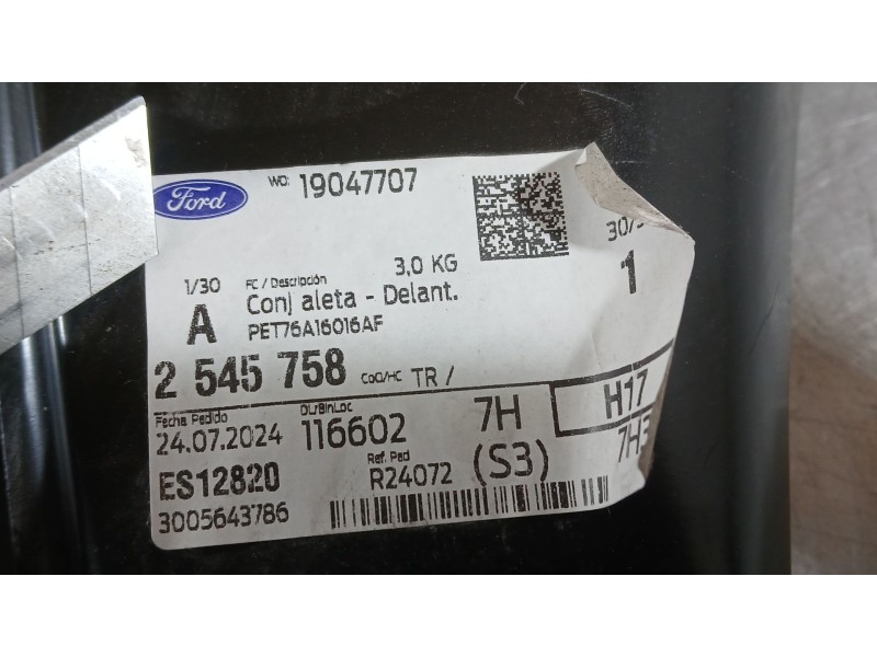 Recambio de aleta delantera izquierda para ford transit courier b460 furgoneta/monovolumen 1.5 ecoblue referencia OEM IAM 254575