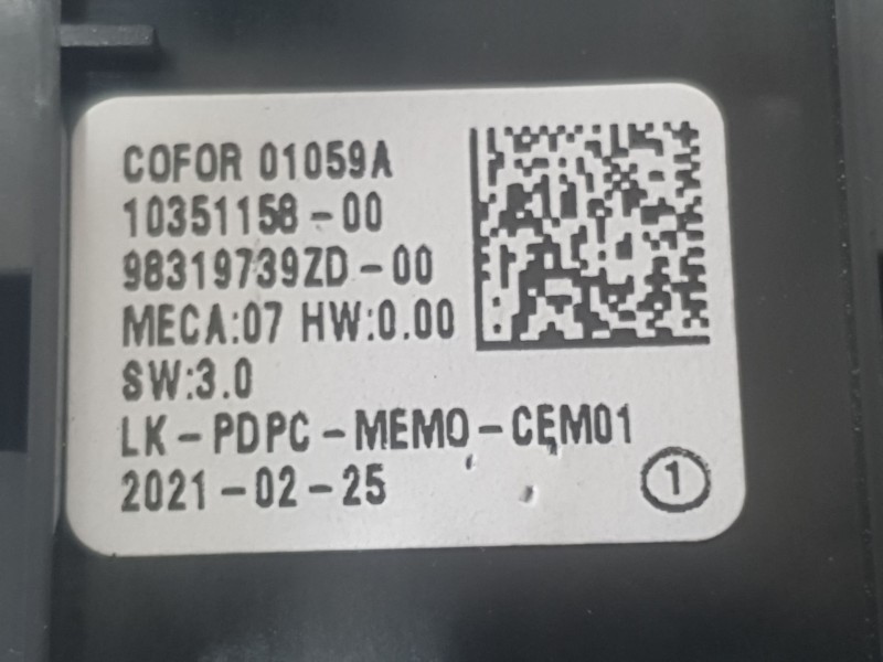 Recambio de mando elevalunas delantero izquierdo para peugeot 3008 ii suv (mc_, mr_, mj_, m4_) 1.5 bluehdi 130 referencia OEM IA