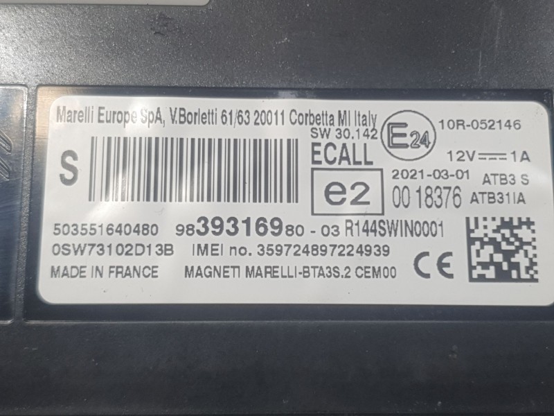 Recambio de modulo electronico para peugeot 3008 ii suv (mc_, mr_, mj_, m4_) 1.5 bluehdi 130 referencia OEM IAM 9839316980 50355