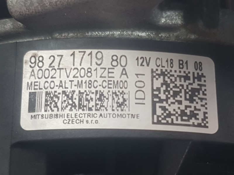 Recambio de alternador para peugeot 3008 ii suv (mc_, mr_, mj_, m4_) 1.5 bluehdi 130 referencia OEM IAM 9827171980 A002TV2081ZE 