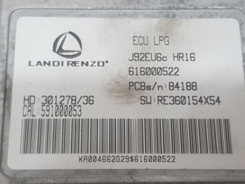 Recambio de centralita glp para dacia lodgy (js_) 1.6 lpg referencia OEM IAM 616000522 110R006071 LANDIRENZO