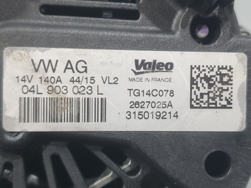 Recambio de alternador para audi q3 (8ub, 8ug) 2.0 tdi quattro referencia OEM IAM 04L903023L 2627025A VALEO