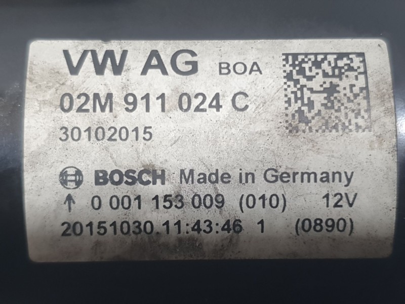 Recambio de motor arranque para audi q3 (8ub, 8ug) 2.0 tdi quattro referencia OEM IAM 02M911024C 0001153009 BOSCH