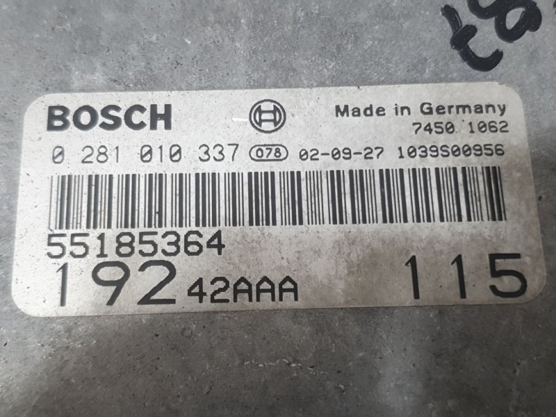 Recambio de centralita motor uce para fiat stilo (192_) 1.9 jtd (192_xe1a) referencia OEM IAM 55185364 0281010337 BOSCH