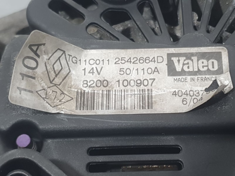 Recambio de alternador para renault megane ii (bm0/1_, cm0/1_) 1.6 16v (bm0c, cm0c) referencia OEM IAM 8200100907 2542664D VALEO