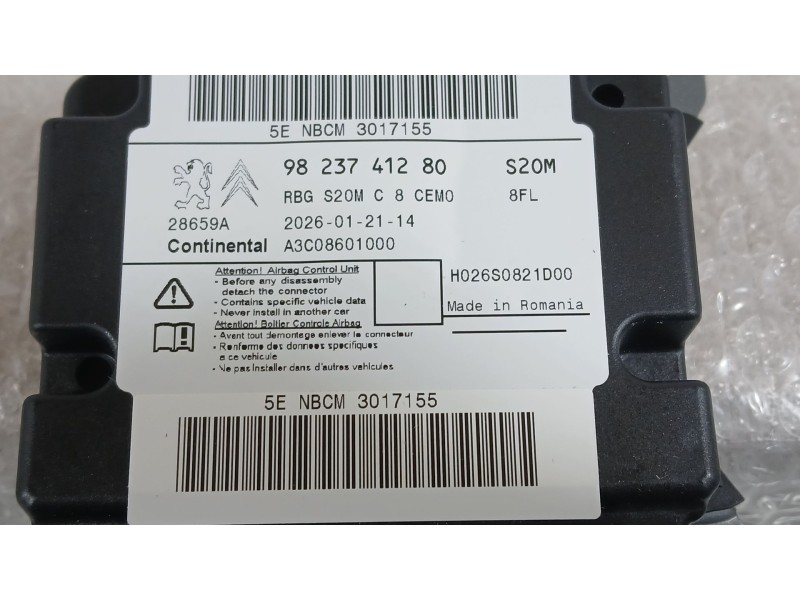 Recambio de centralita airbag para citroën berlingo multispace (b9) 1.6 bluehdi 100 referencia OEM IAM 9823741280 A3C08601000 CO