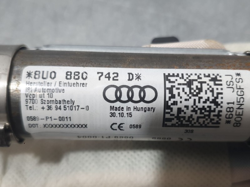 Recambio de airbag cortina delantero derecho para audi q3 (8ub, 8ug) 2.0 tdi quattro referencia OEM IAM 8U0880742D  