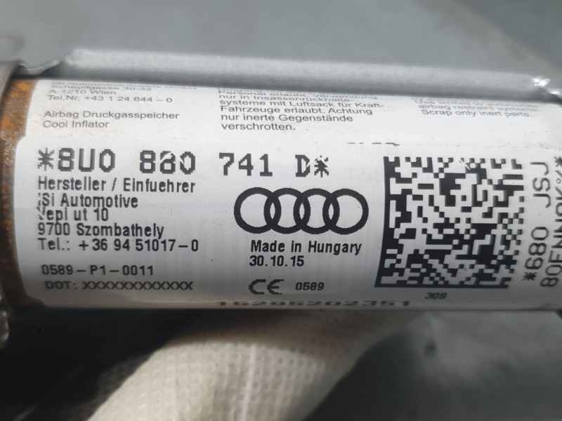 Recambio de airbag cortina delantero izquierdo para audi q3 (8ub, 8ug) 2.0 tdi quattro referencia OEM IAM 8U0880741D  