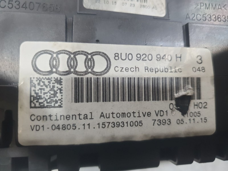 Recambio de cuadro instrumentos para audi q3 (8ub, 8ug) 2.0 tdi quattro referencia OEM IAM 8U0920940H 04805 CONTINENTAL