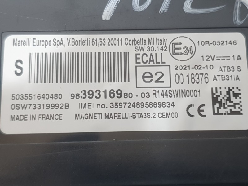 Recambio de modulo electronico para peugeot 3008 allure pack referencia OEM IAM 9839316980 503551640480 MAGNETI MARELLI