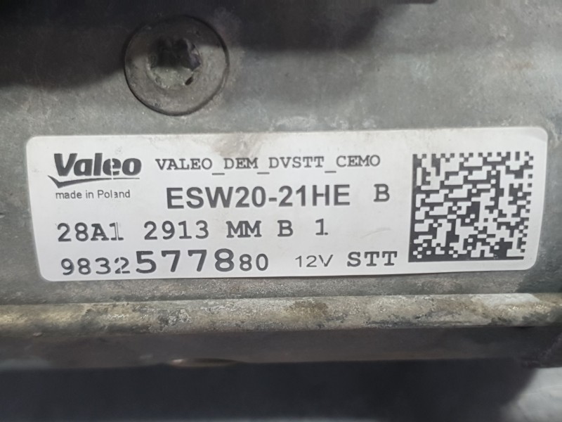 Recambio de motor arranque para peugeot 3008 allure pack referencia OEM IAM 9832577880 ESW2021HE VALEO