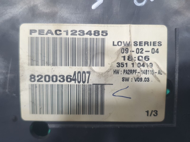 Recambio de cuadro instrumentos para renault megane ii (bm0/1_, cm0/1_) 1.6 16v (bm0c, cm0c) referencia OEM IAM 8200364007  