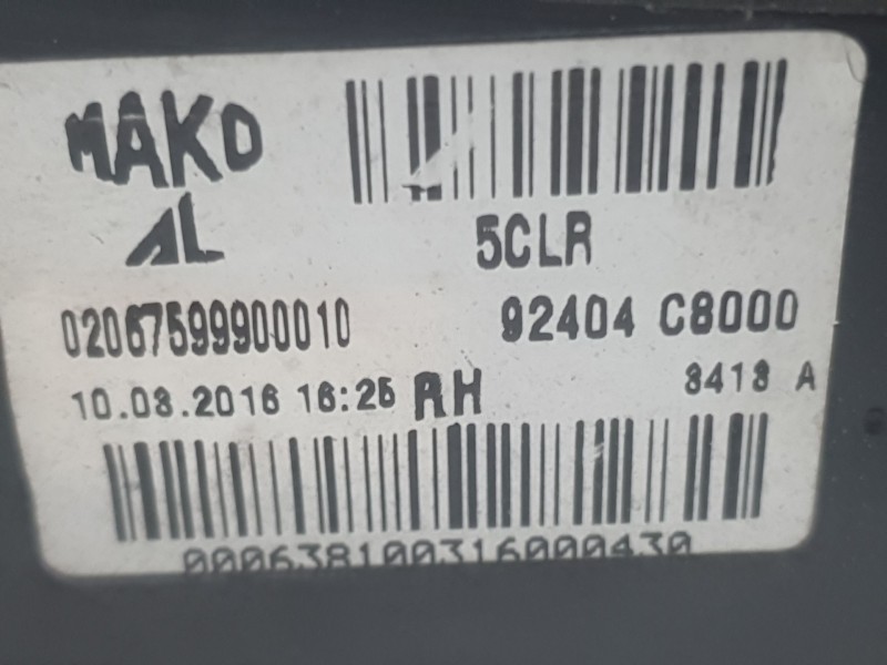 Recambio de piloto trasero derecho interior para hyundai i20 ii (gb, ib) 1.2 referencia OEM IAM 92404C8000 5CLR MAKO