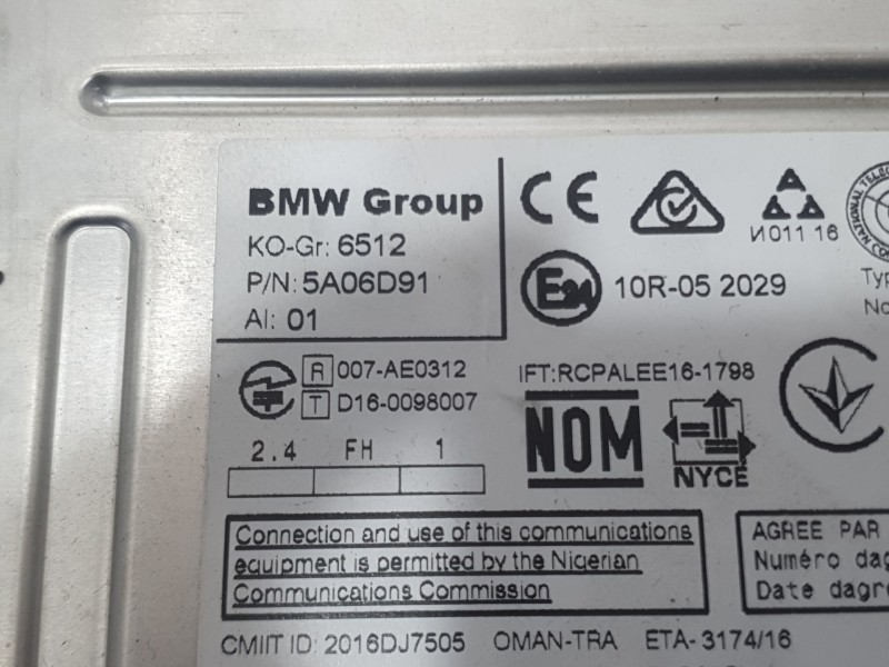 Recambio de sistema audio / radio para bmw 1 (f40) 116 d referencia OEM IAM 61315A47C50 5A06D91 