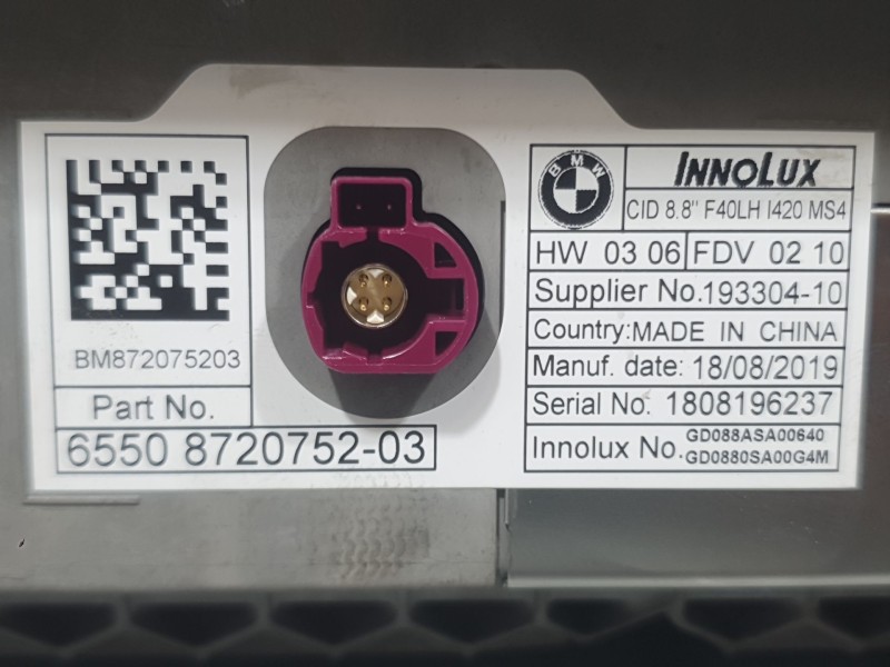 Recambio de sistema navegacion gps para bmw 1 (f40) 116 d referencia OEM IAM 8720752  