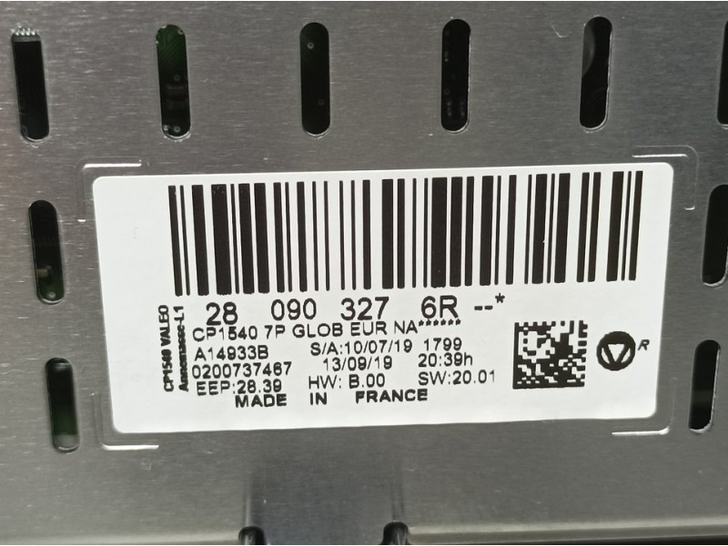 Recambio de panel de instrumentos para renault megane iv berlina 5p limited referencia OEM IAM 280903276R 0200737467 VALEO