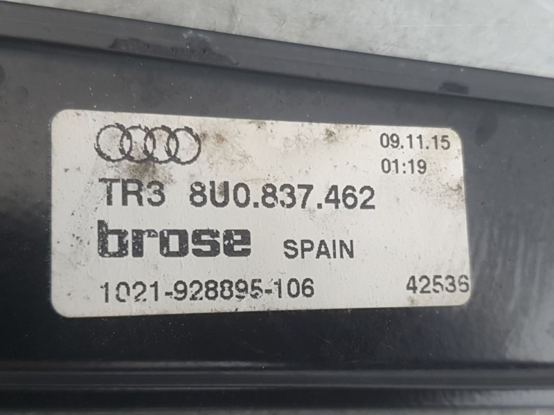 Recambio de elevalunas delantero derecho para audi q3 (8ub, 8ug) 2.0 tdi quattro referencia OEM IAM 8U0837462 1021928895106 BROS