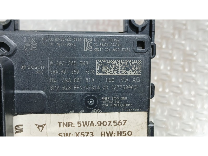 Recambio de modulo electronico para seat leon (kl1, klg) 2.0 tdi referencia OEM IAM 5WA907550 BOSCH 0203305943