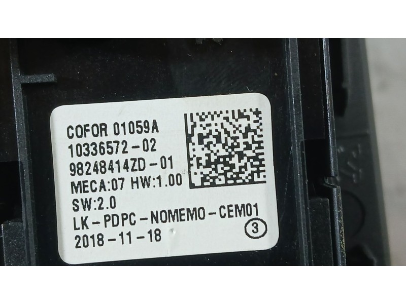 Recambio de mando elevalunas delantero izquierdo para citroën c4 spacetourer (3d_) 1.5 bluehdi 130 referencia OEM IAM 98248414ZD