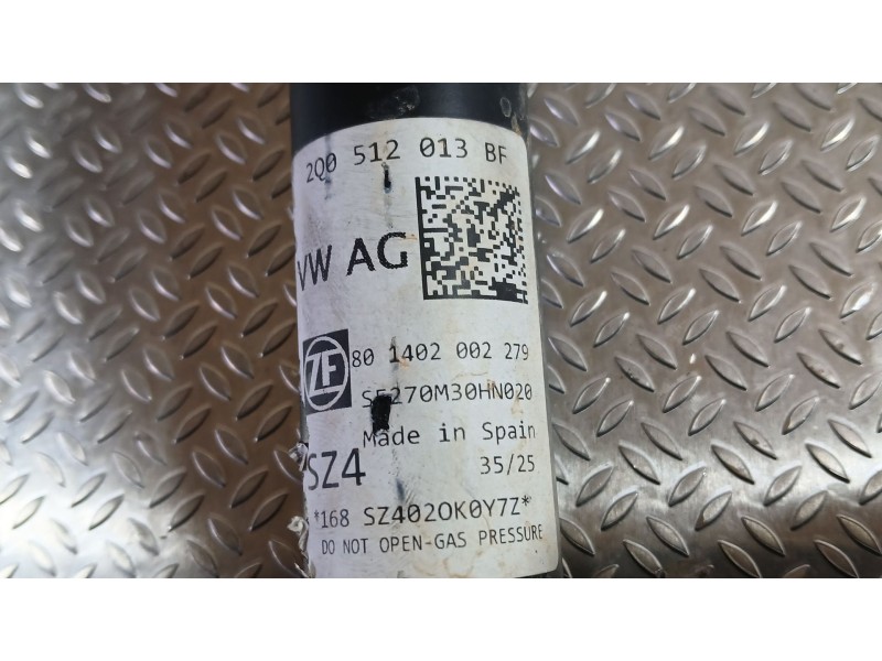 Recambio de amortiguador trasero para seat ibiza v (kj1, kjg) 1.0 mpi referencia OEM IAM 2Q0512013BF SIN MANO ZF 801402002279