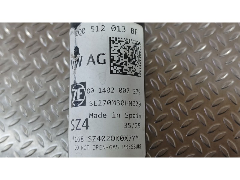 Recambio de amortiguador trasero para seat ibiza v (kj1, kjg) 1.0 mpi referencia OEM IAM 2Q0512013BF SIN MANO ZF 801402002279