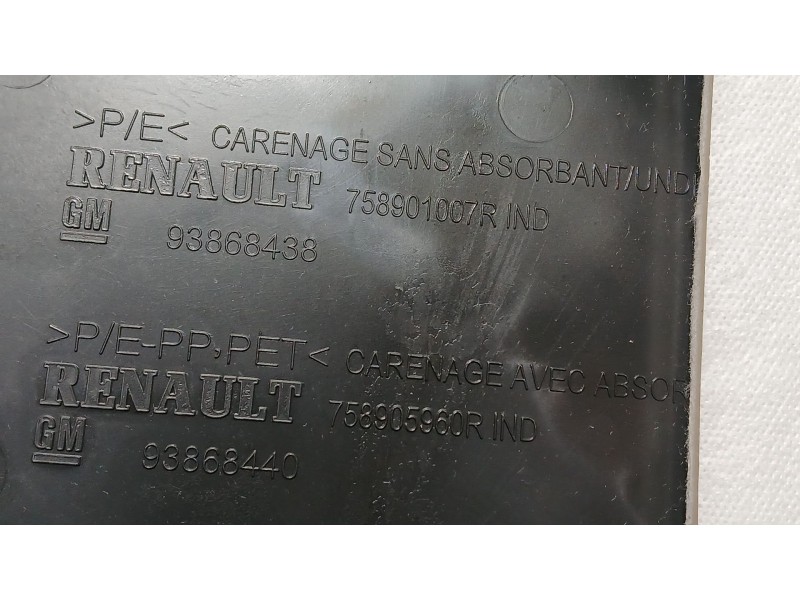 Recambio de cubrecarter para renault trafic iii furgoneta (fg_) 1.6 dci 120 (fgmk) referencia OEM IAM 758901007R PLASTICO 