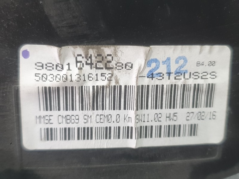 Recambio de cuadro instrumentos para citroën berlingo multispace (b9) 1.6 bluehdi 100 referencia OEM IAM 9801642280  