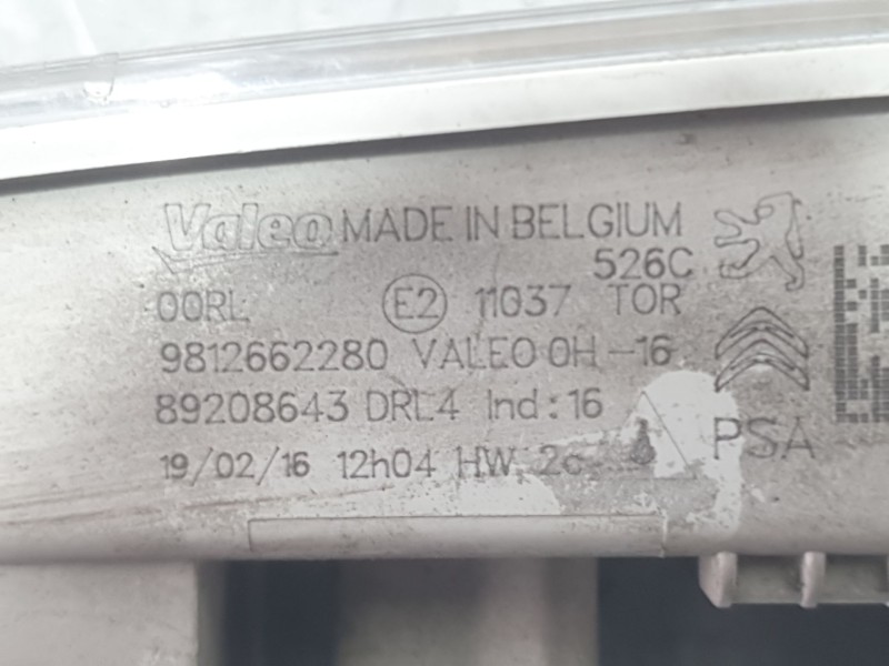 Recambio de piloto delantero izquierdo para citroën berlingo multispace (b9) 1.6 bluehdi 100 referencia OEM IAM 9812662280 DIURN