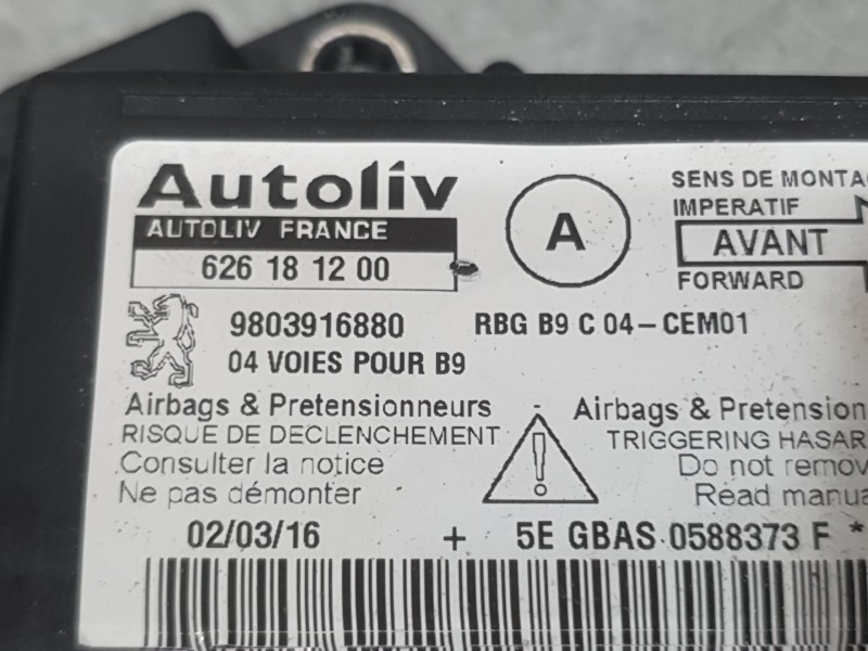 Recambio de airbag delantero izquierdo para citroën berlingo multispace (b9) 1.6 bluehdi 100 referencia OEM IAM 96773146ZD  