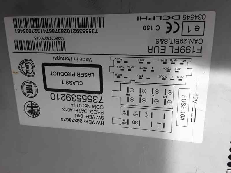Recambio de sistema audio / radio cd para fiat punto (199) easy referencia OEM IAM 7355539210  DELPHI