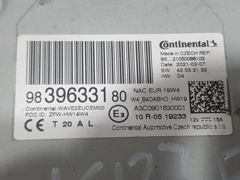 Recambio de sistema audio / radio para peugeot 3008 allure pack referencia OEM IAM 9839633180 WAVE2EUCEM00 CONTINENTAL
